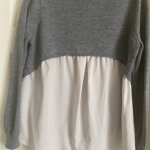 Gray and White Sweater shirt